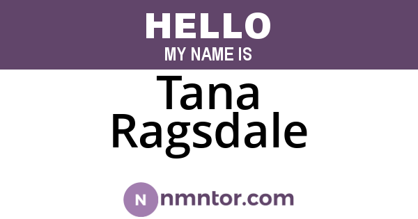 Tana Ragsdale