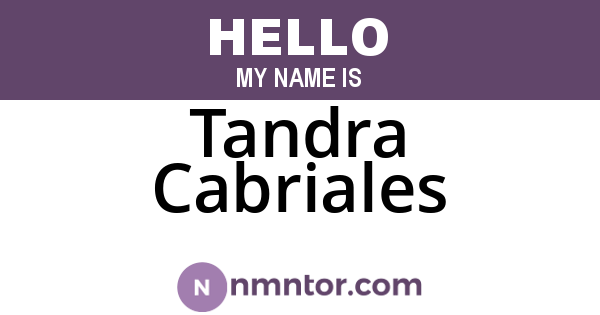Tandra Cabriales