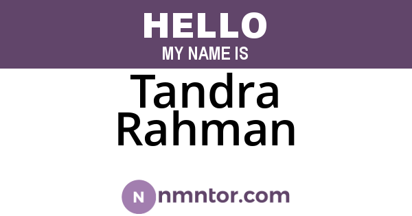 Tandra Rahman