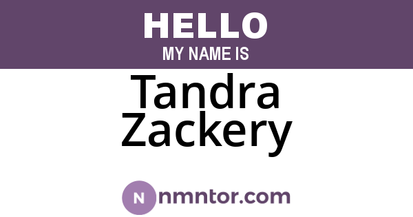 Tandra Zackery