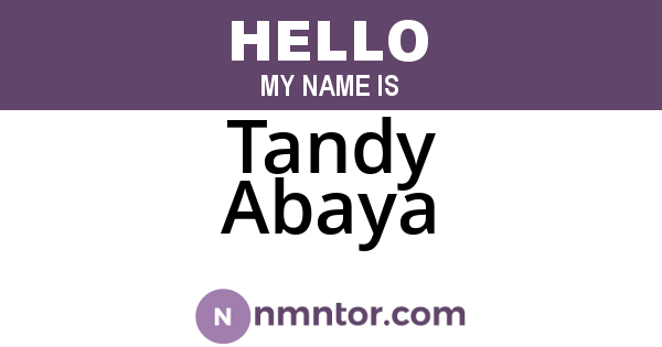 Tandy Abaya