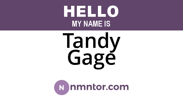 Tandy Gage