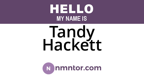 Tandy Hackett