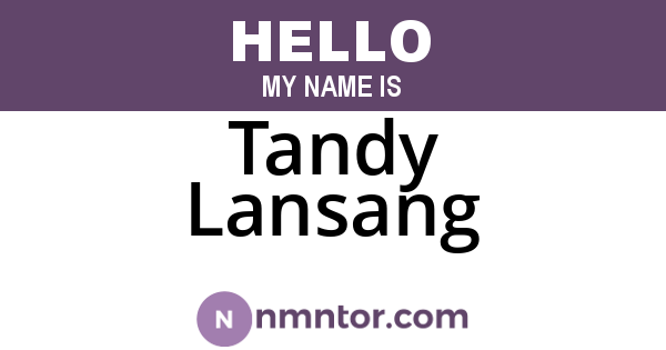 Tandy Lansang
