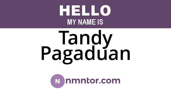 Tandy Pagaduan