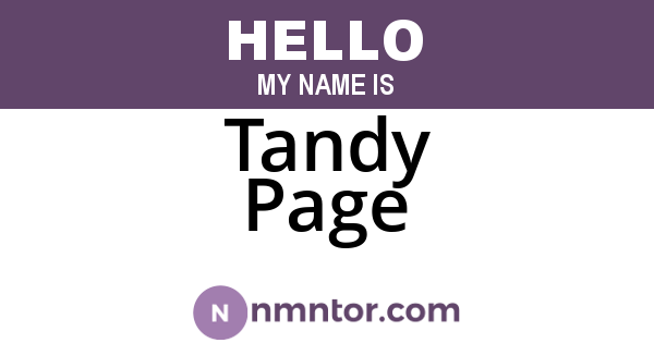 Tandy Page