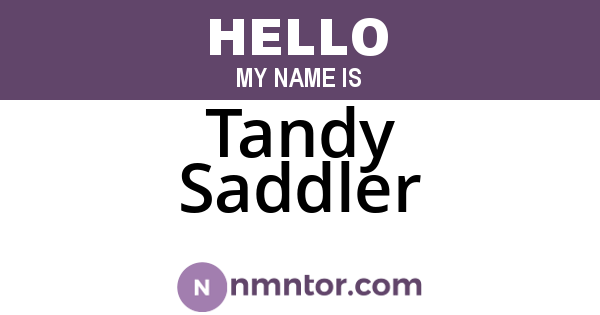 Tandy Saddler
