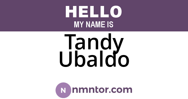 Tandy Ubaldo