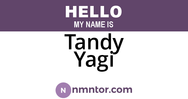 Tandy Yagi