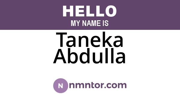 Taneka Abdulla