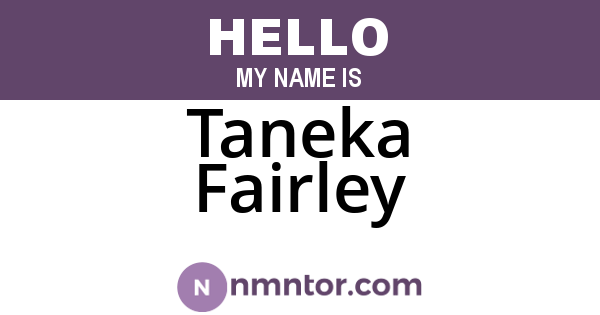 Taneka Fairley