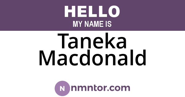 Taneka Macdonald