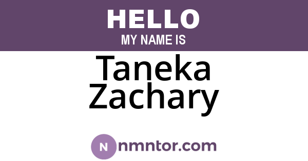 Taneka Zachary