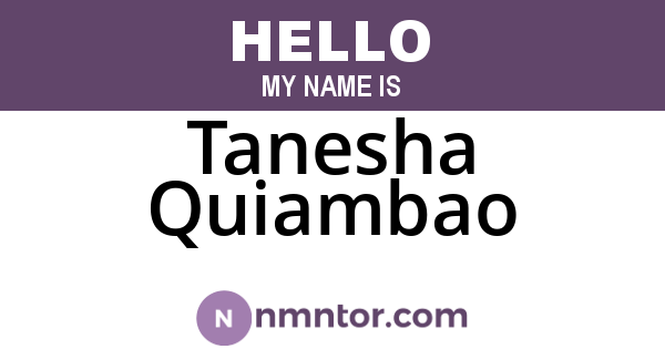 Tanesha Quiambao