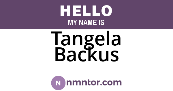 Tangela Backus