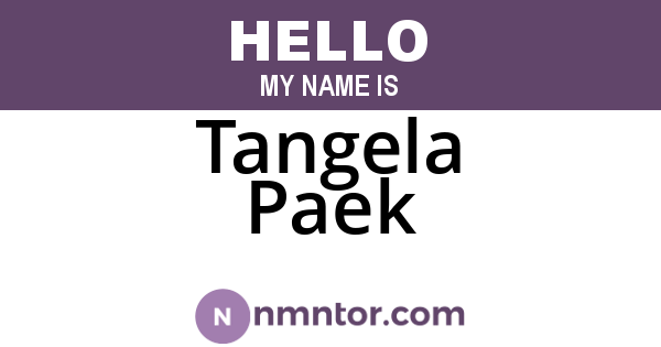 Tangela Paek