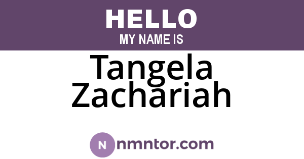 Tangela Zachariah