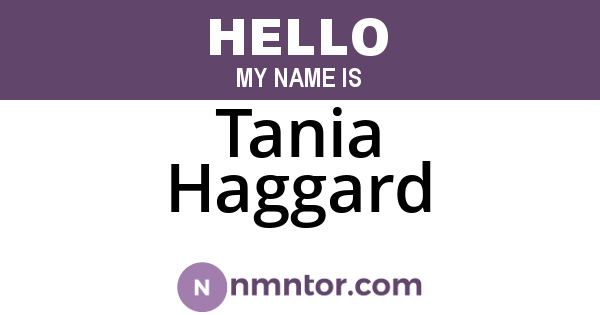 Tania Haggard