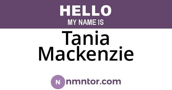 Tania Mackenzie
