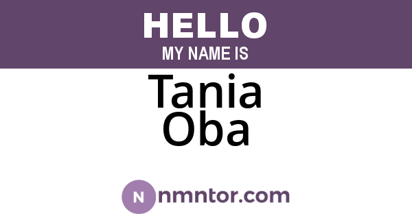 Tania Oba