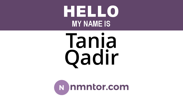 Tania Qadir