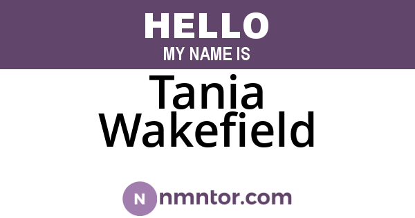 Tania Wakefield