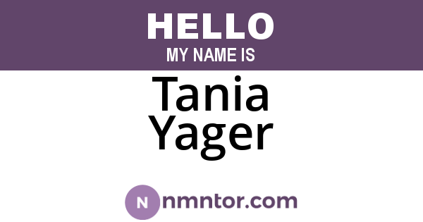 Tania Yager