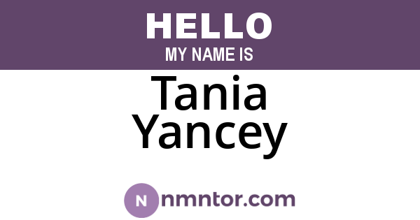 Tania Yancey