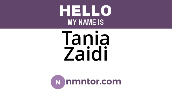 Tania Zaidi