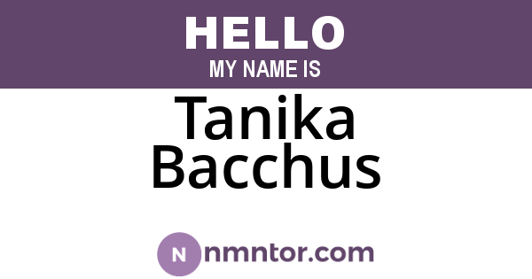 Tanika Bacchus