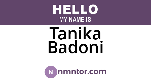 Tanika Badoni