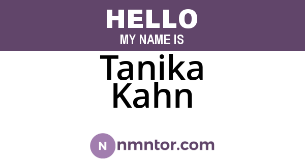 Tanika Kahn