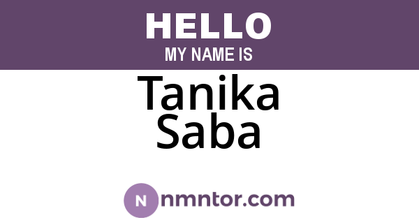 Tanika Saba