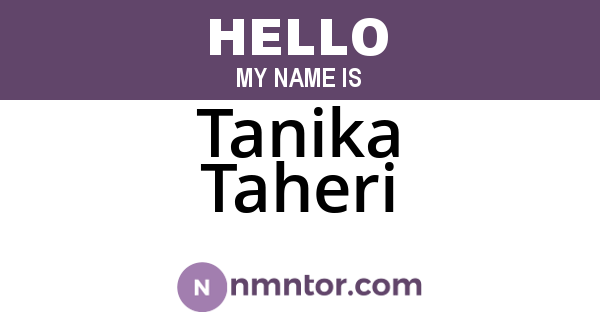 Tanika Taheri