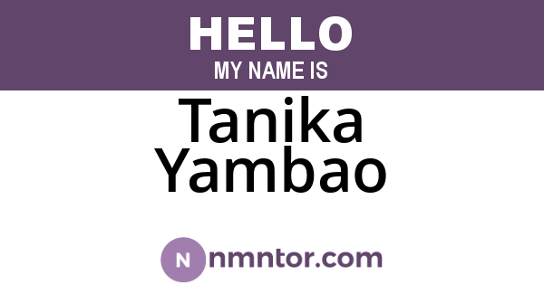 Tanika Yambao