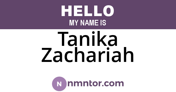 Tanika Zachariah