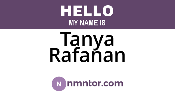 Tanya Rafanan
