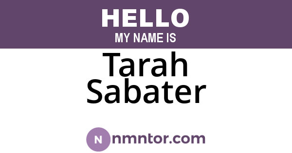 Tarah Sabater