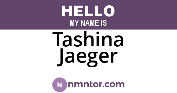 Tashina Jaeger
