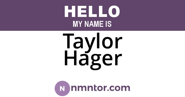 Taylor Hager