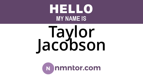 Taylor Jacobson