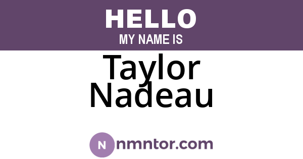 Taylor Nadeau
