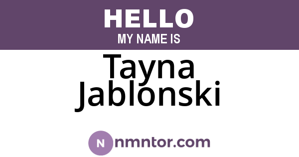 Tayna Jablonski