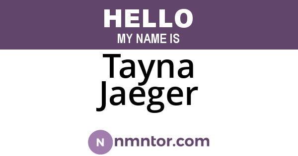 Tayna Jaeger