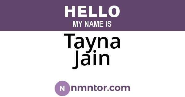 Tayna Jain