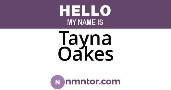 Tayna Oakes