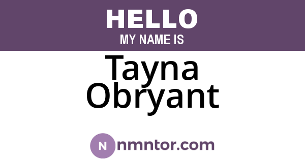 Tayna Obryant