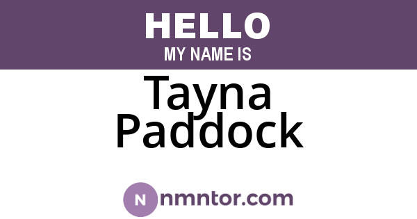 Tayna Paddock