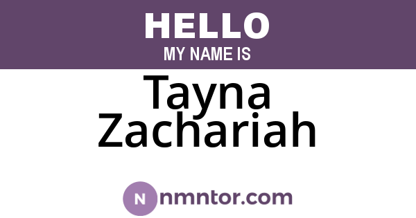 Tayna Zachariah