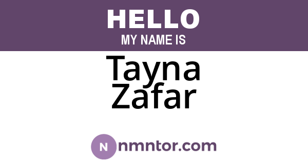 Tayna Zafar